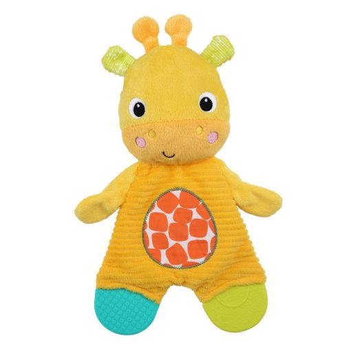 Bright Starts Snuggle & Teethe Plush Teether Giraffe zsiráf rágóka és morzsolókendő